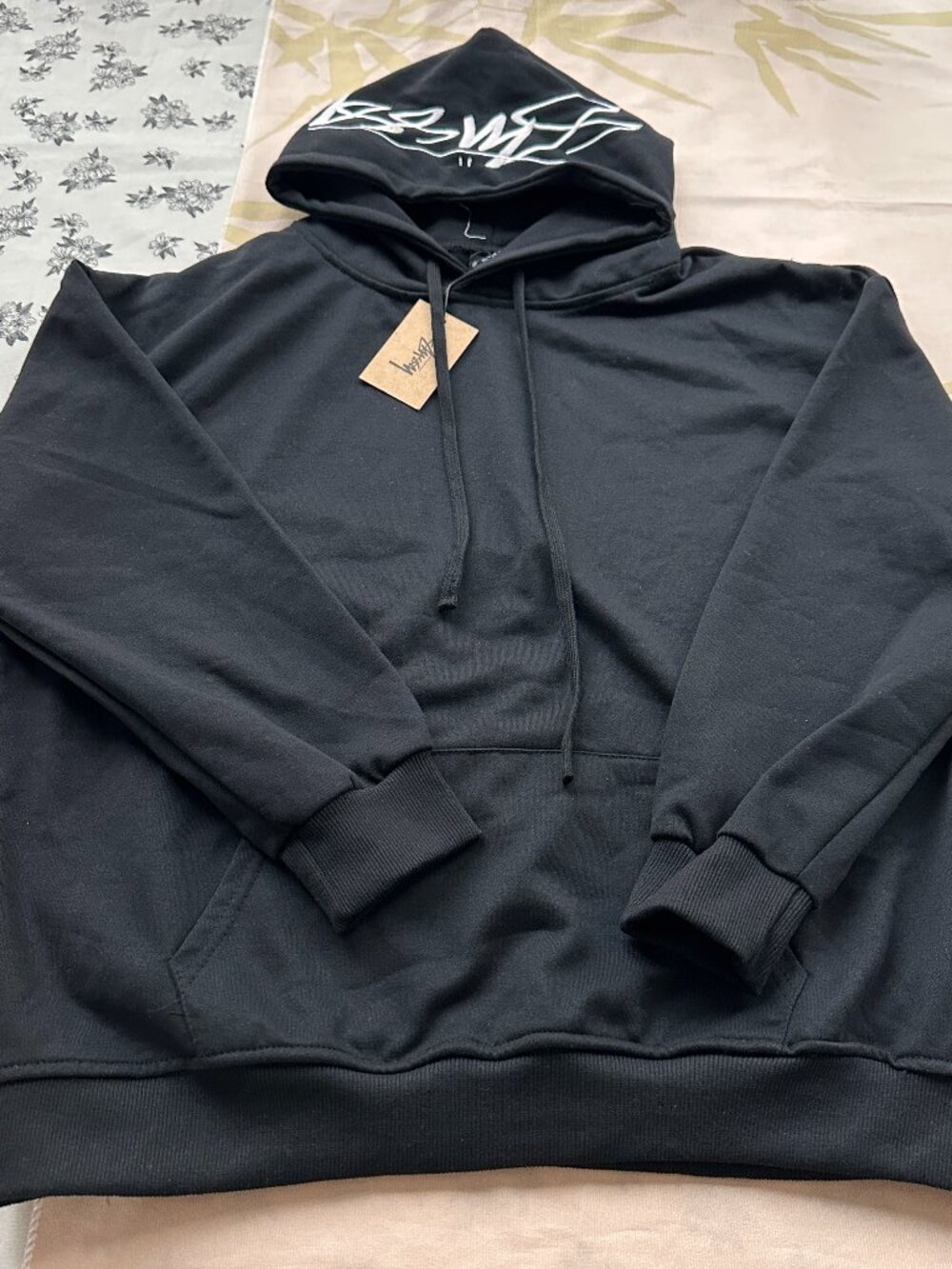 Stüssy Black Hooded Sweatshirt With Embroidered Logo On The Brim.